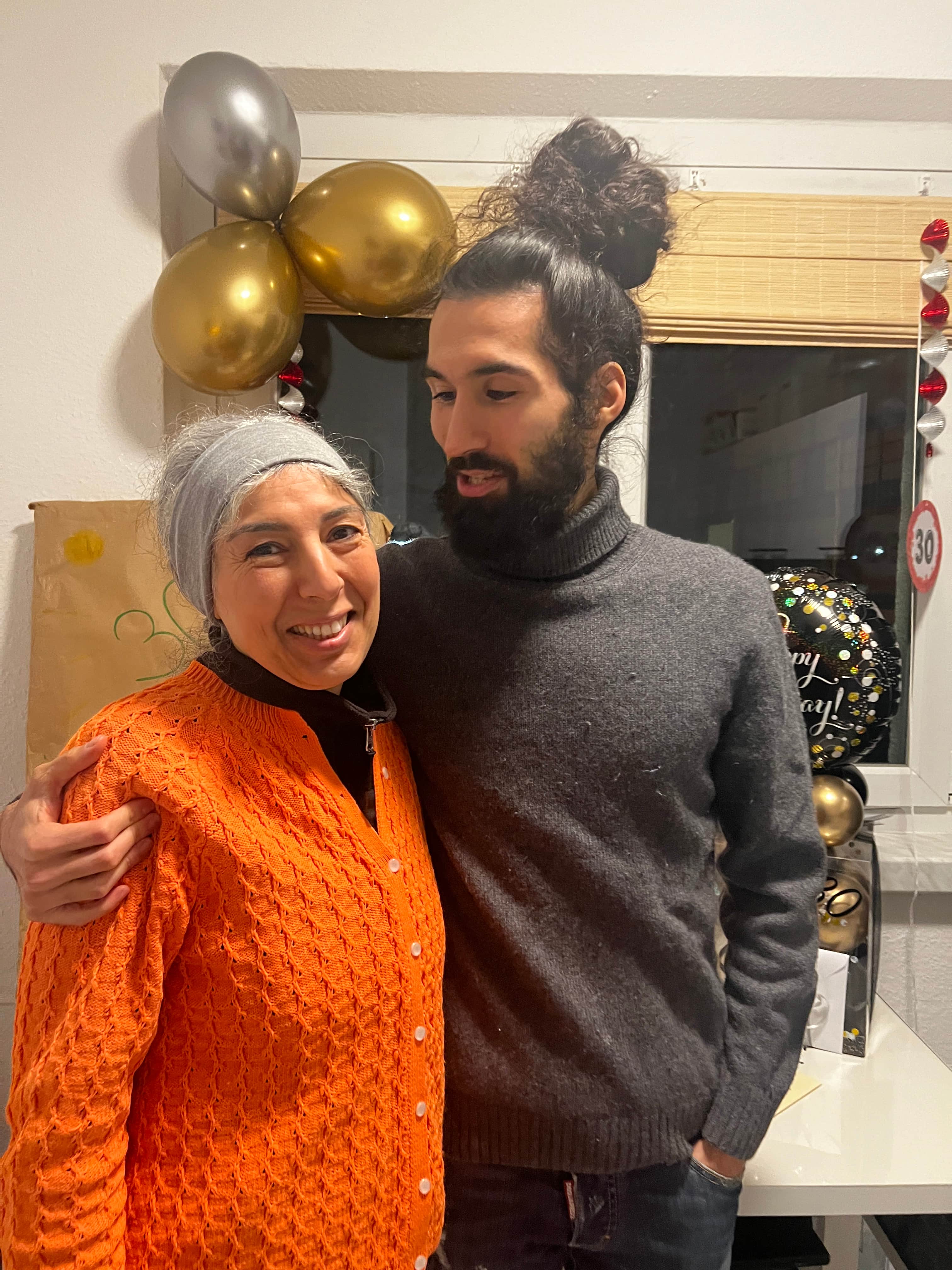 Hakan with his mother